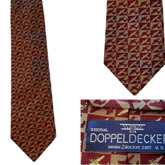 DoppelDecker Aviation Silk Tie - Picture 1 of 3